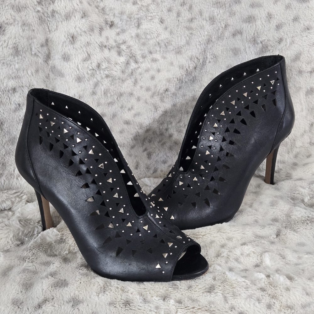 Vince Camuto Ralla Black Peep-Toe Heels
